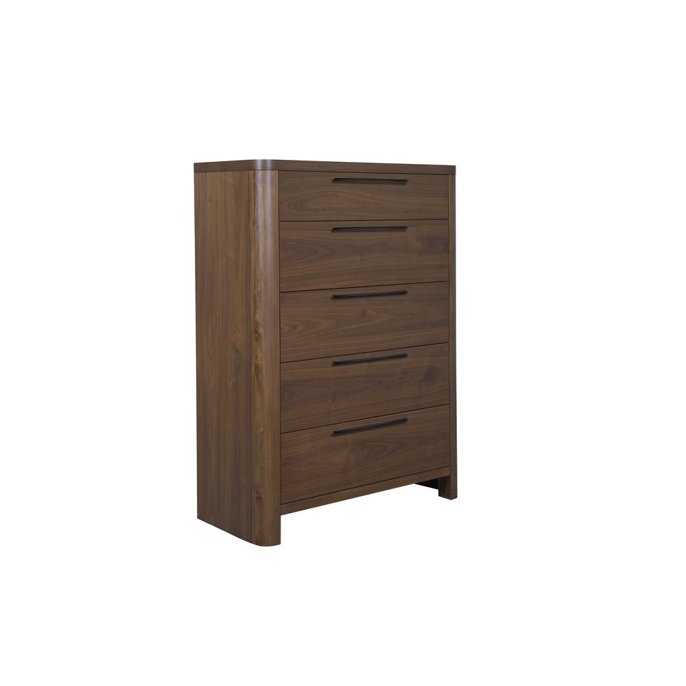 Totes Five Drawer Chest in English Walnut. Picture 2