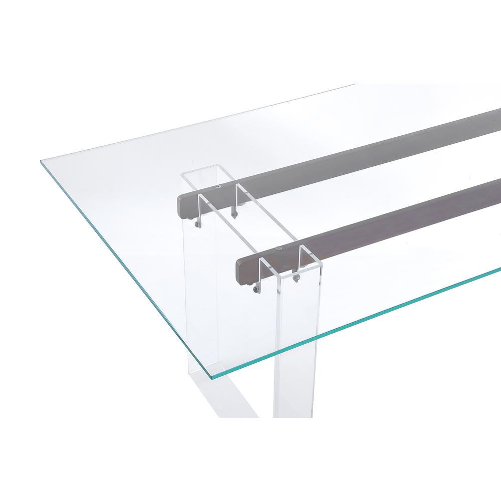 Double Pedestal Rectangular Dining Table in Clear Acrylic, Glass. Picture 3