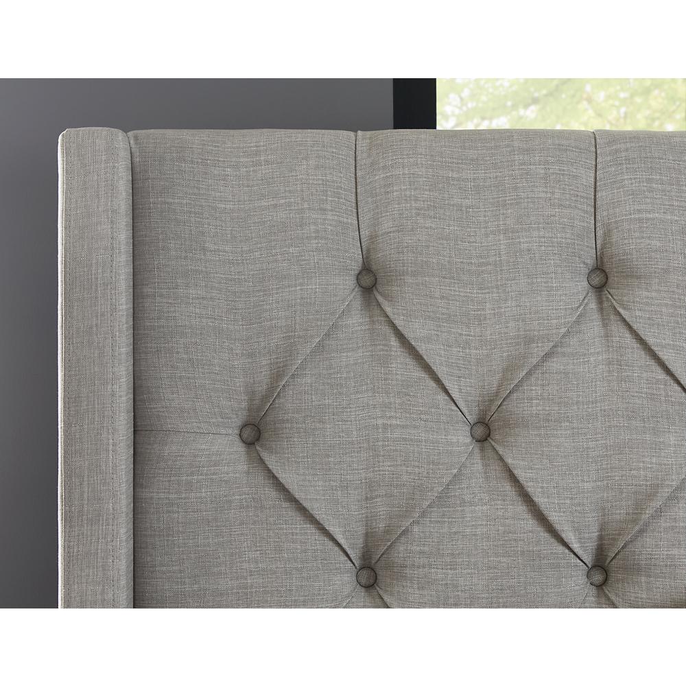 Verona Upholstered Platform Bed in Speckled Grey. Picture 2