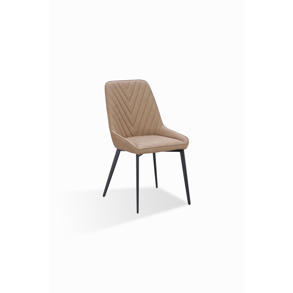 Metal Leg Upholstered Dining Chair in Penny  Synthetic Leather, set of 2. Picture 2
