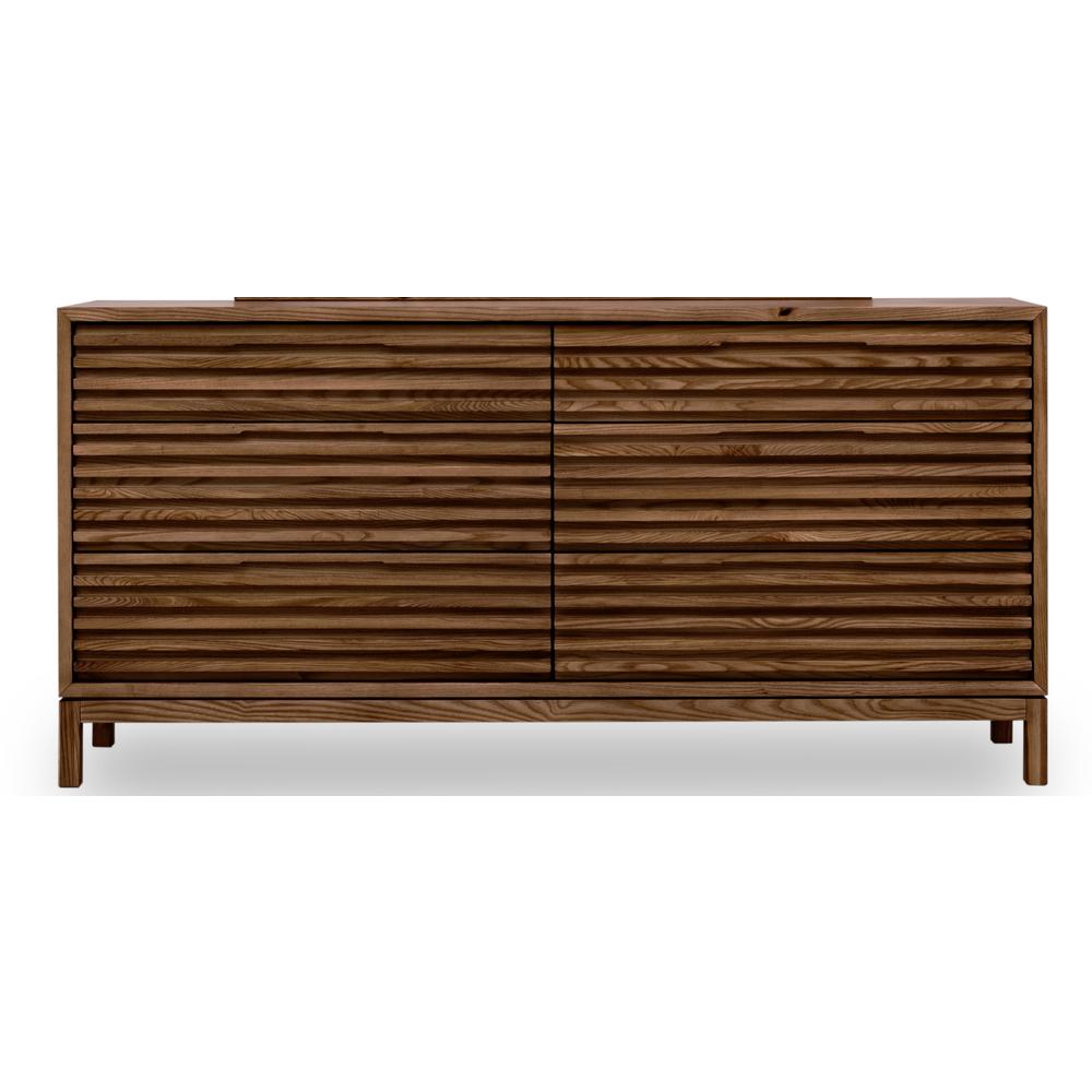 Tanner Six Drawer Ash Wood Dresser in Roux. Picture 1