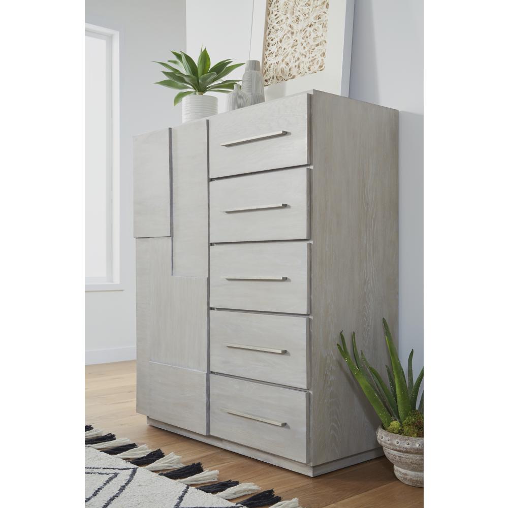 Destination Five Drawer One Door Sweater Chest in Cotton Grey (2024). Picture 1