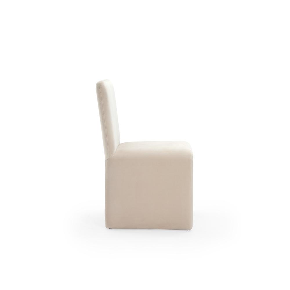 Winston Fully Upholstered Side chair in Sand Velvet, set of 2. Picture 4