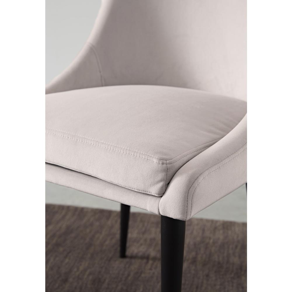 Winston Upholstered Metal Leg Dining Chair in Ash Grey and Black, set of 2. Picture 7