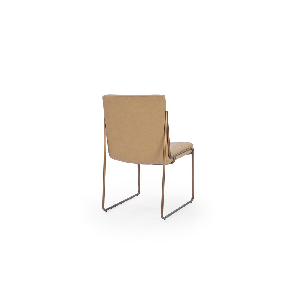 Madison Metal Frame Dining Chair in Honey Synthetic Leather. Picture 3