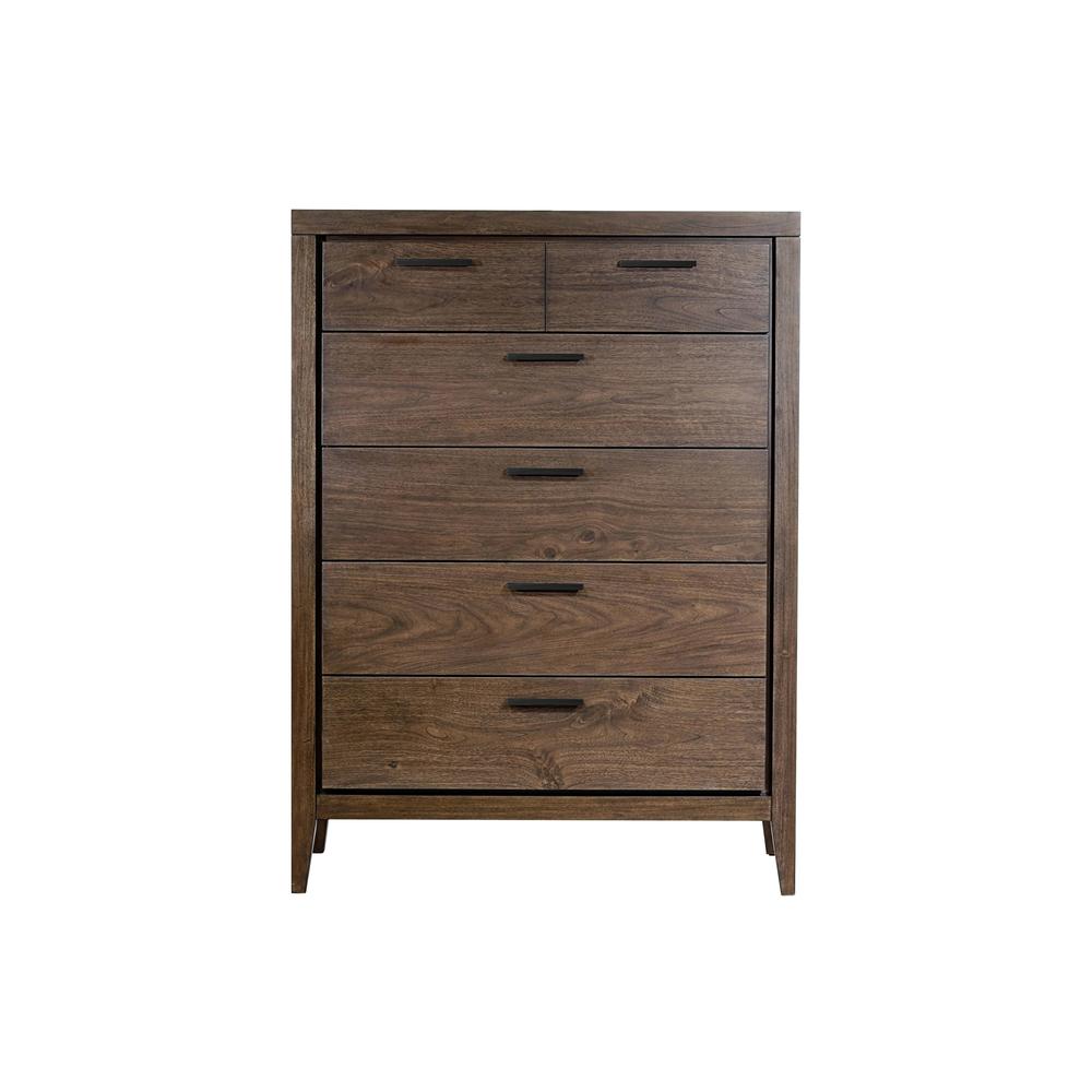 Boracay Five Drawer Walnut Chest in Wild Oats Brown (2024). Picture 2
