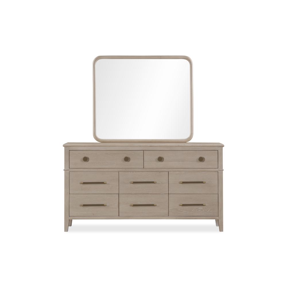 Camden Eight Drawer Oak Wood Dresser in Chai. Picture 3