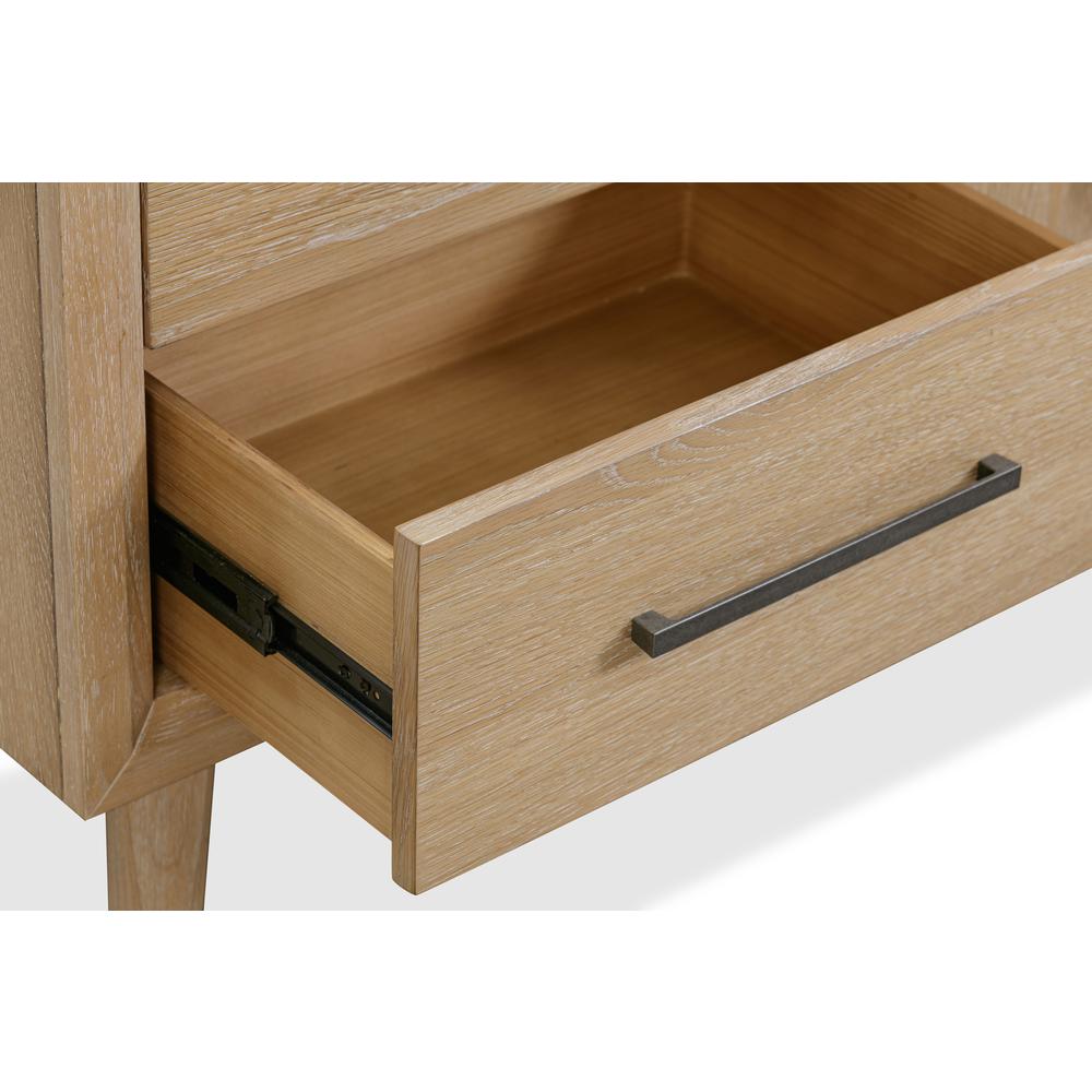 Franklin Three Drawer Two Door White Oak Sideboard in Au Natural. Picture 4