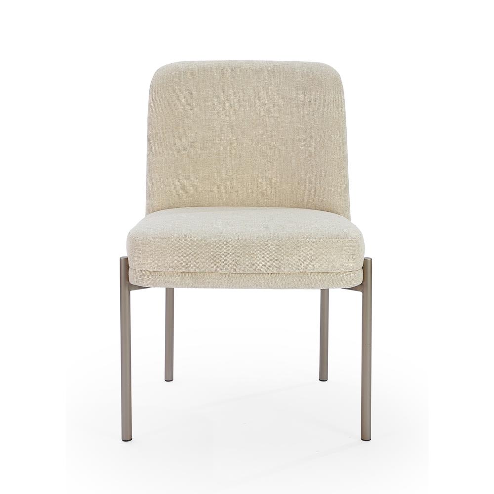 Dion Upholstered Dining Chair in Natural Light Linen, set of 2. Picture 4