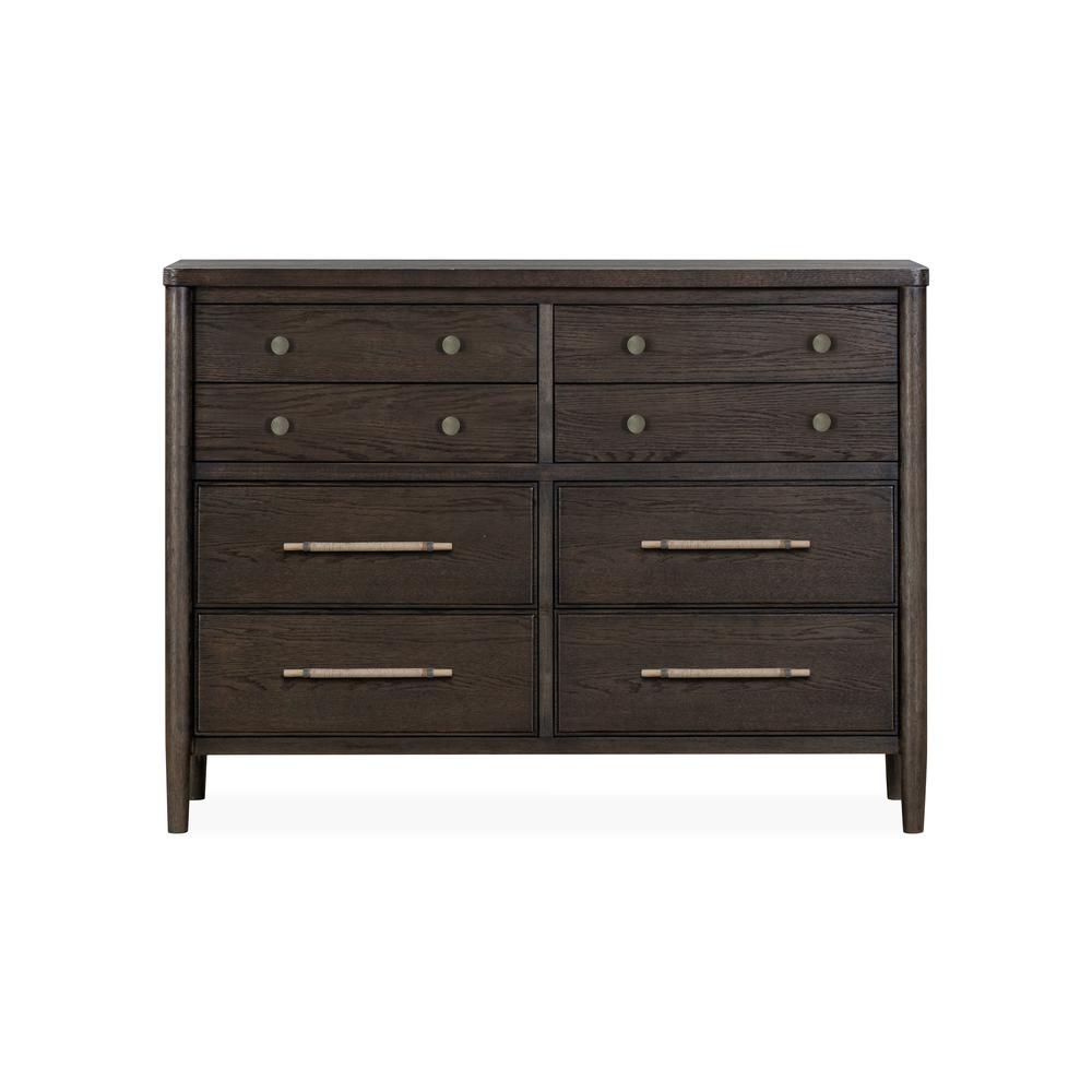 Rockport Eight Drawer Oak Wood Dresser in Yin. Picture 1