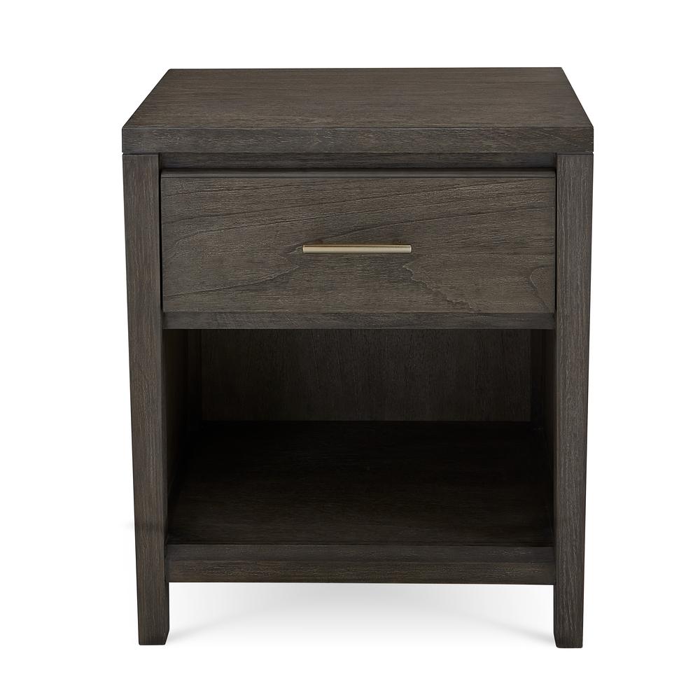 Nevis One Drawer Nightstand in Sharkskin. Picture 2