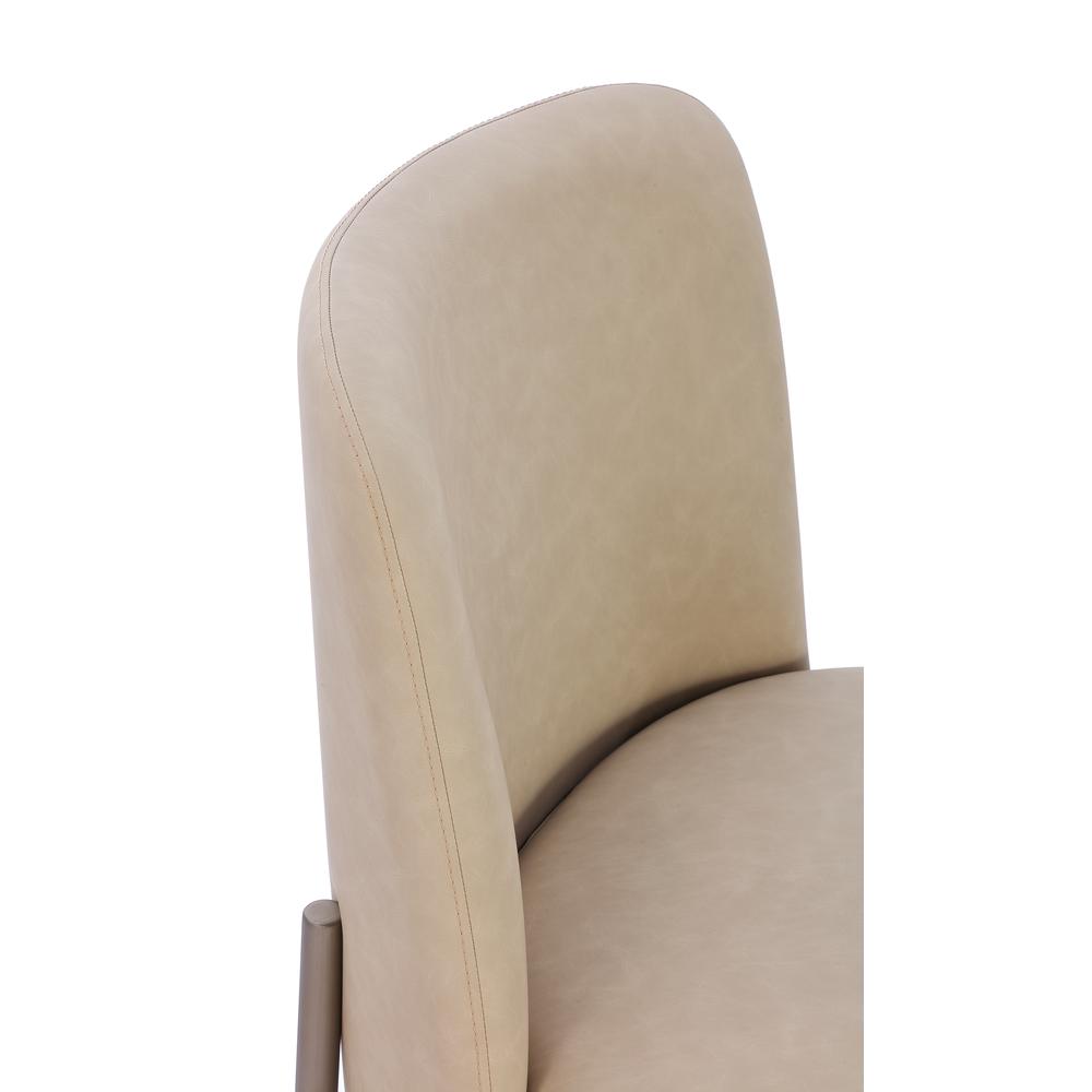 Upholstered Dining Chair in Camel Synthetic Leather, Set of 2. Picture 3