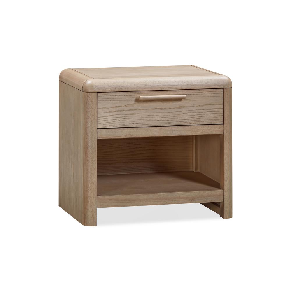 Furano One Drawer One Shelf Ash Wood Nightstand in Ginger. Picture 2