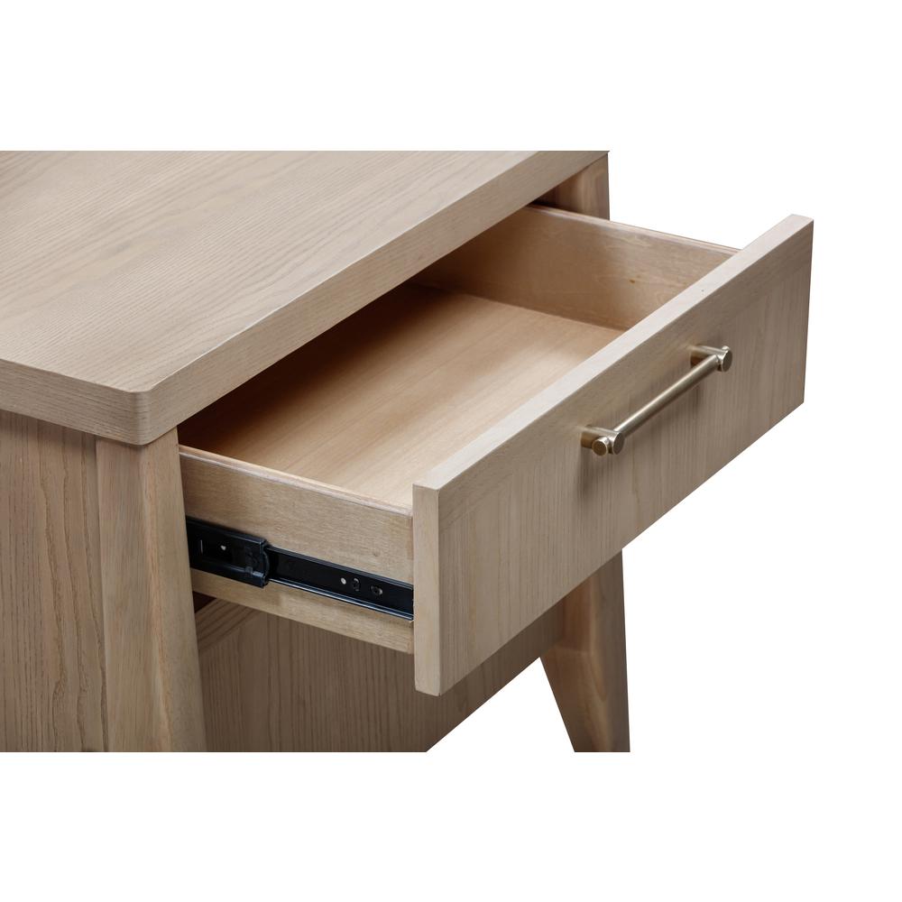 Sumire One Drawer One Shelf Ash Wood Nightstand in Ginger. Picture 5