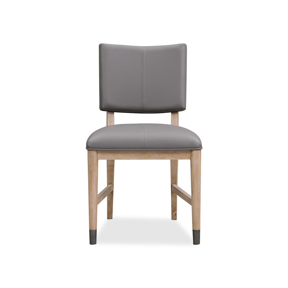 Franklin Dining Chair in Au Natural and Gray Leather. Picture 1