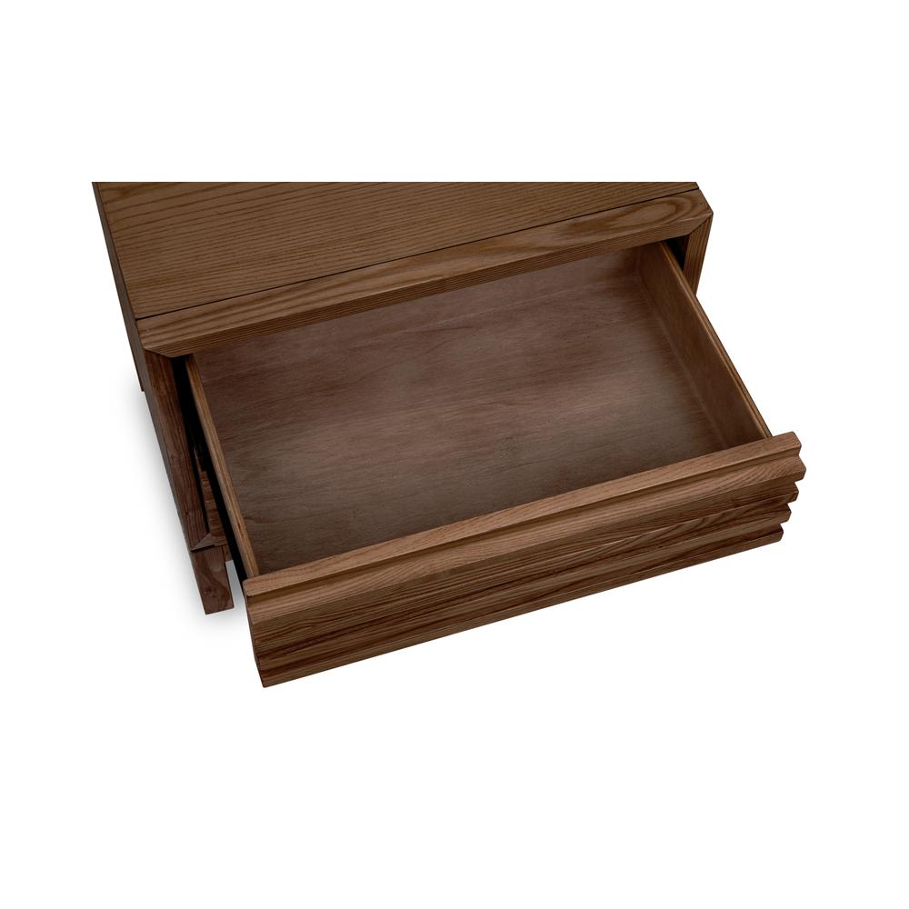 Tanner Two Drawer Ash Wood Nightstand in Roux. Picture 3