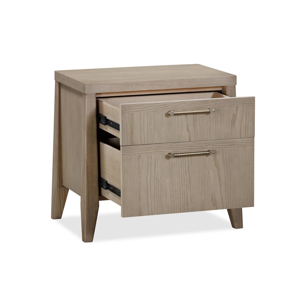 Sumire Two Drawer Ash Wood Nightstand in Ginger. Picture 3