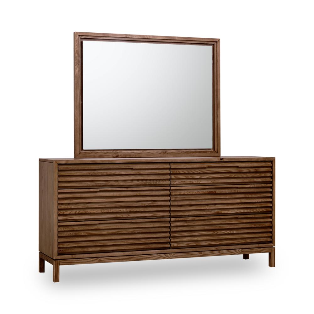 Tanner Six Drawer Ash Wood Dresser in Roux. Picture 2