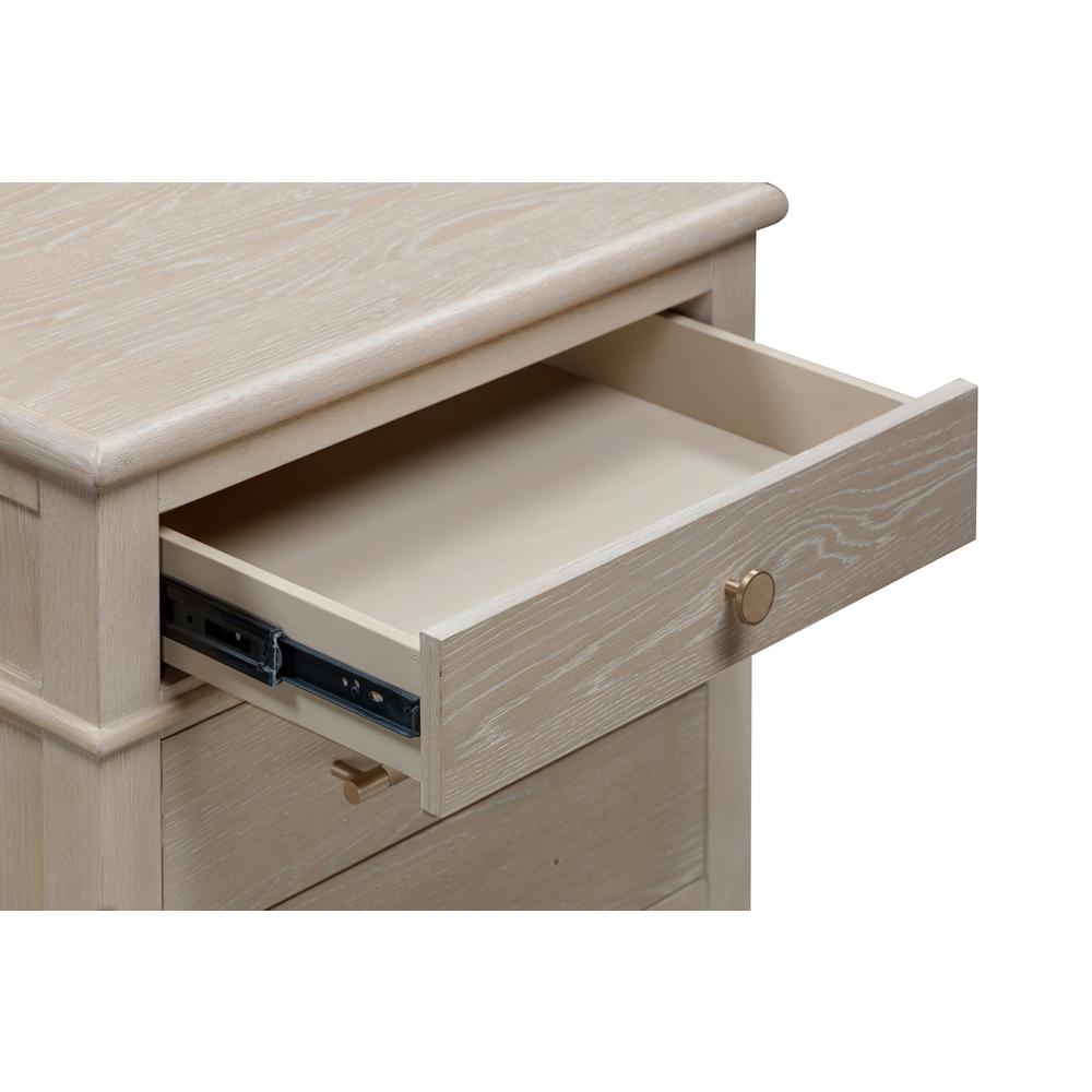 Camden Three Drawer Oak Wood Nightstand in Chai. Picture 5