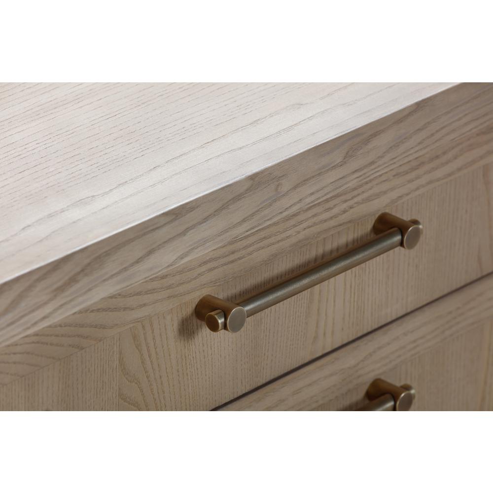 Sumire Three Drawer Ash Wood Nightstand in Ginger. Picture 5