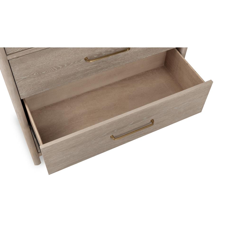 Gardenia Five Drawer Oak Wood Chest in Chai. Picture 6