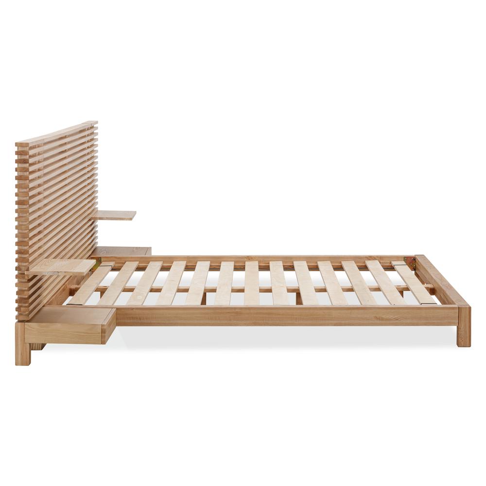 Tanner Solid Ash Wall Bed with Integrated Nightstands in Flaxen. Picture 4