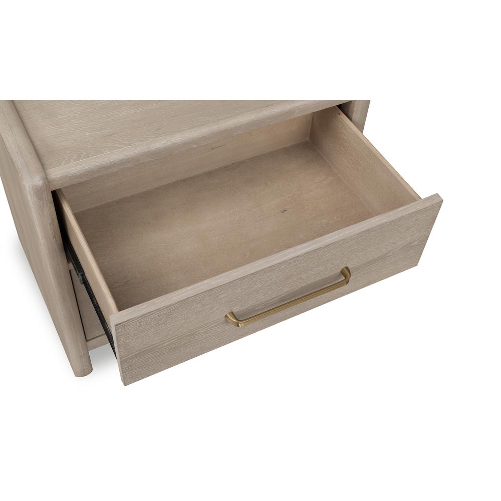 Gardenia 2 Drawer Oak Wood Nightstand in Chai. Picture 4