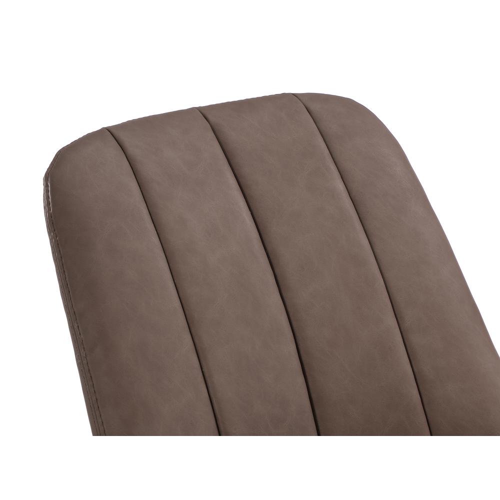Upholstered Dining Chair in Cinnamon Synthetic Leather, set of 2. Picture 3