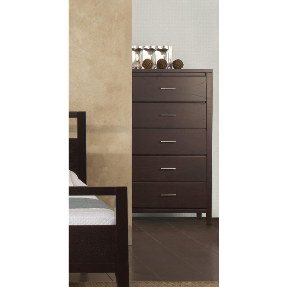 Nevis Five Drawer Chest in Espresso (2024). Picture 4