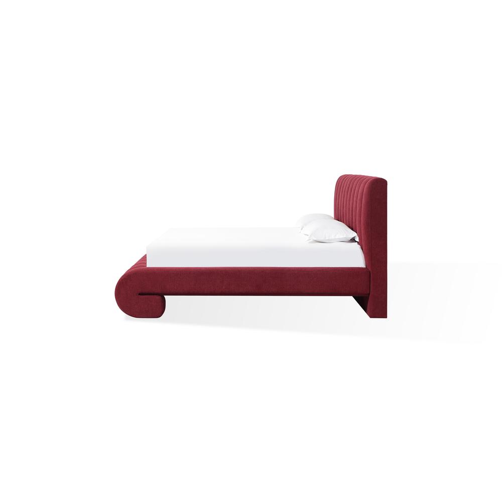 Savage Maximalist Upholstered Bed in Ruby Chenille. Picture 3