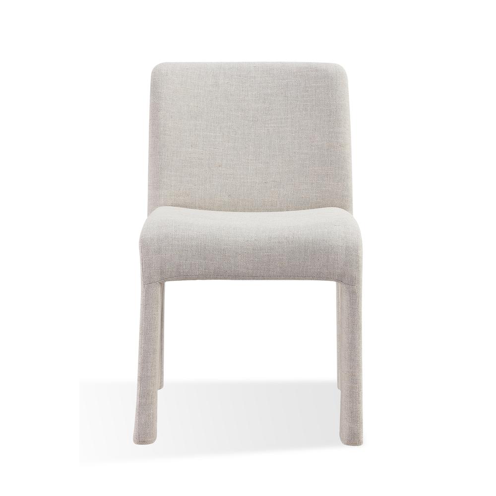 Devon Fully Upholstered Dining Chair in Turtle Dove Linen, set of 2. Picture 5