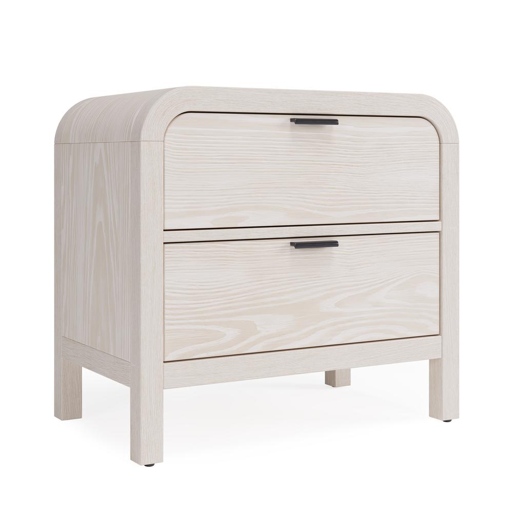 Drake Two Drawer USB-Charging Nightstand in Sugar. Picture 2