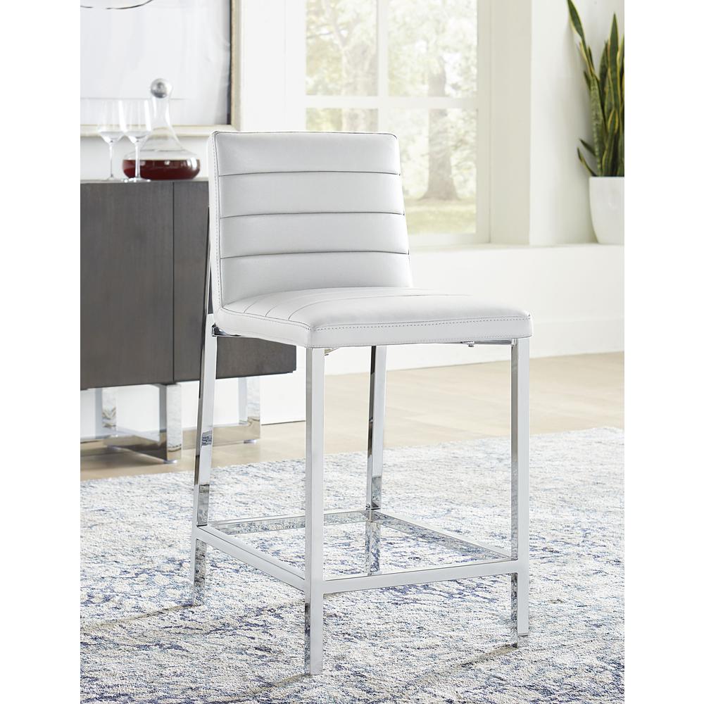 Amalfi Metal Back Counter Stool in White, set of 2. Picture 1