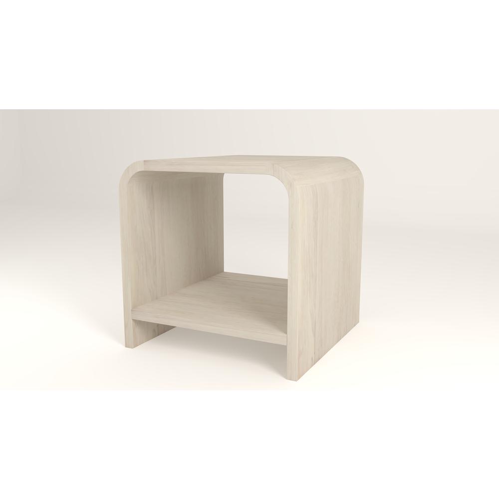 Drake Ash Wood Side Table in Sugar. Picture 1