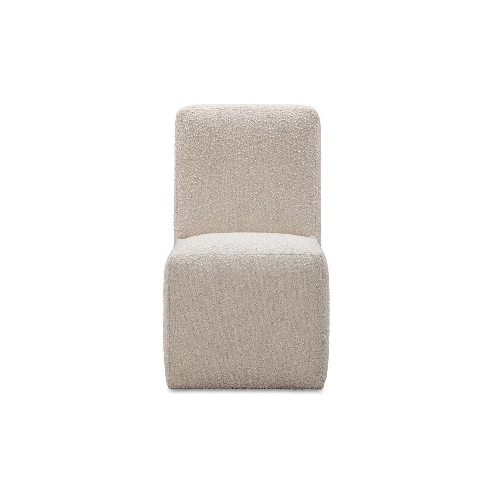 Liv Fully Upholstered Dining Chair in Brun Boucle, set of 2. Picture 1