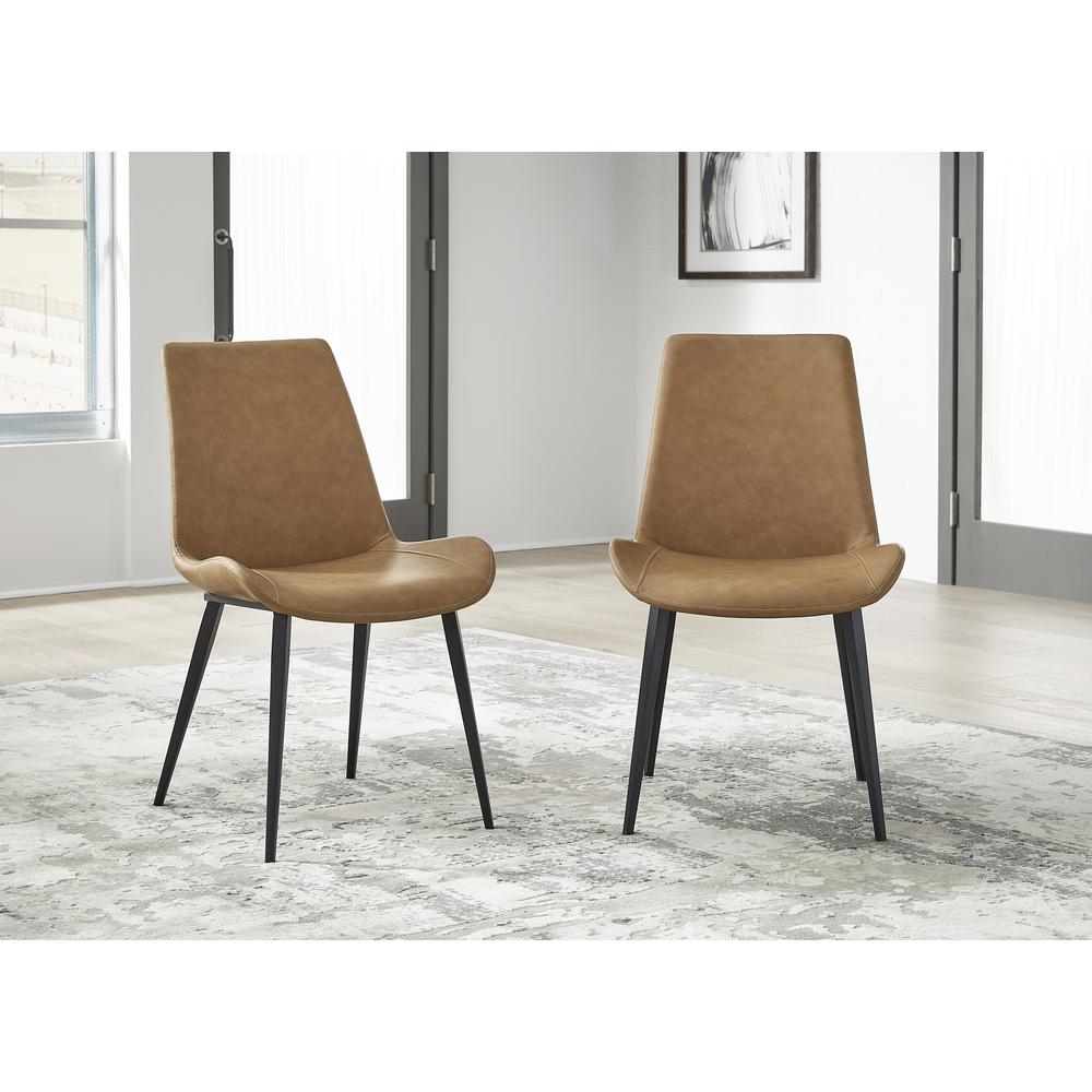 Nicoya Upholstered Dining Chair in Buckskin Synthetic Leather, set of 2. Picture 8