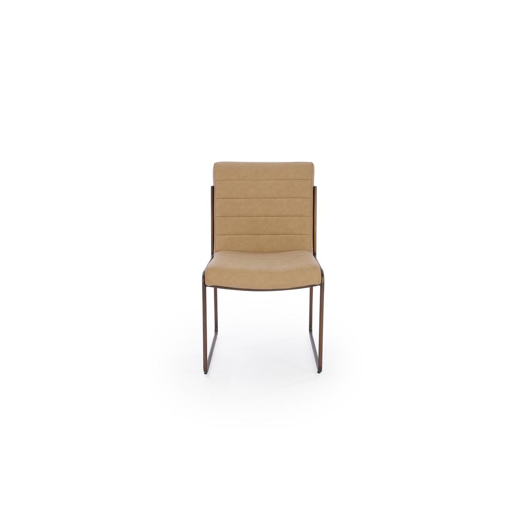 Madison Metal Frame Dining Chair in Honey Synthetic Leather. Picture 4