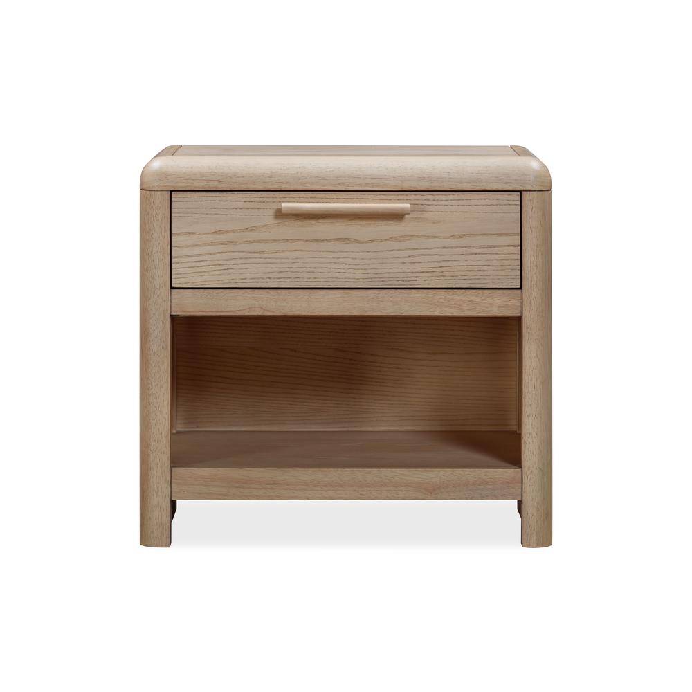 Furano One Drawer One Shelf Ash Wood Nightstand in Ginger. Picture 1