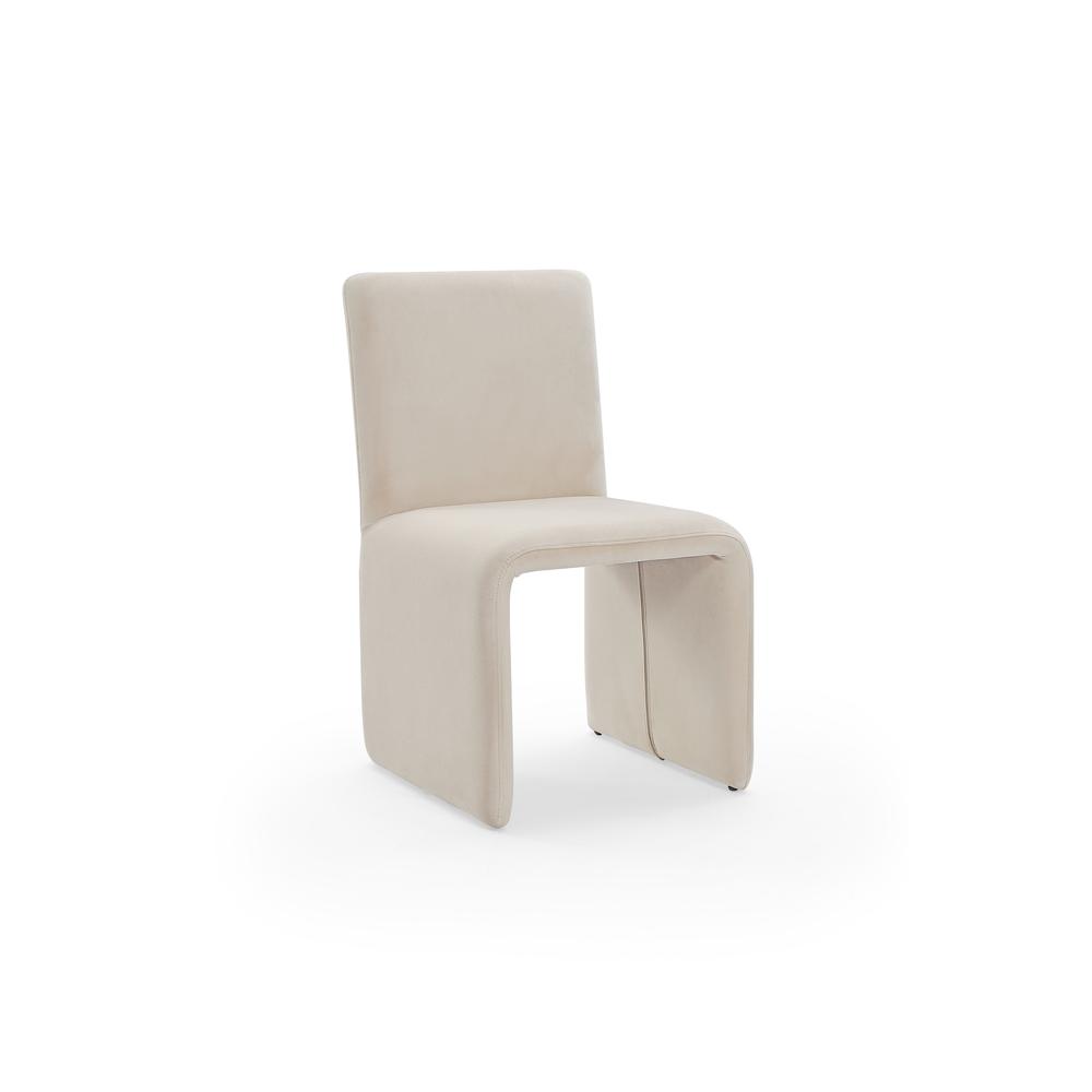 Winston Fully Upholstered Side chair in Sand Velvet, set of 2. Picture 1