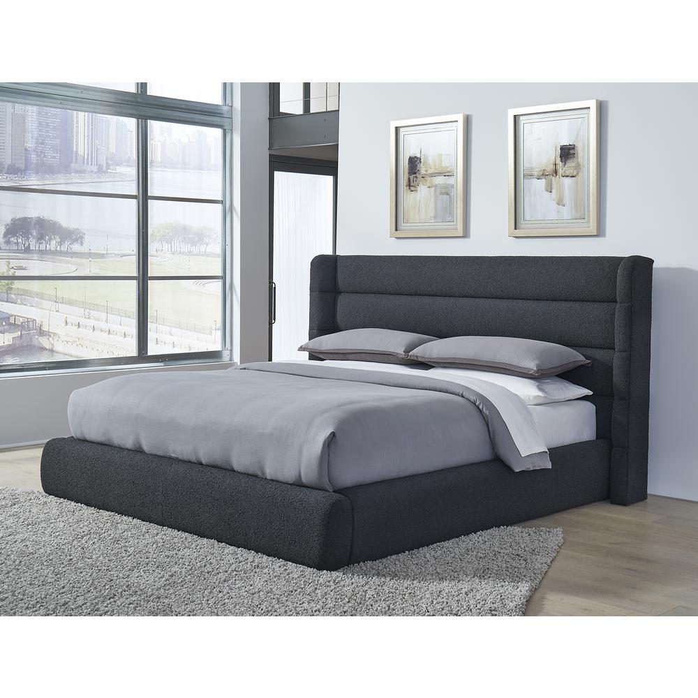 Frank Upholstered Wingback Platform Bed in Ember Boucle. Picture 3