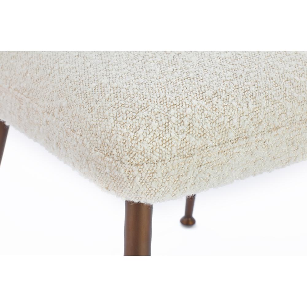 Avery Upholstered Dining Chair in Ricotta Boucle and Bronze Metal, set of 2. Picture 5