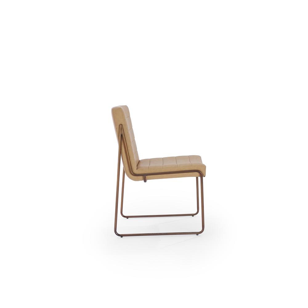 Madison Metal Frame Dining Chair in Honey Synthetic Leather. Picture 2