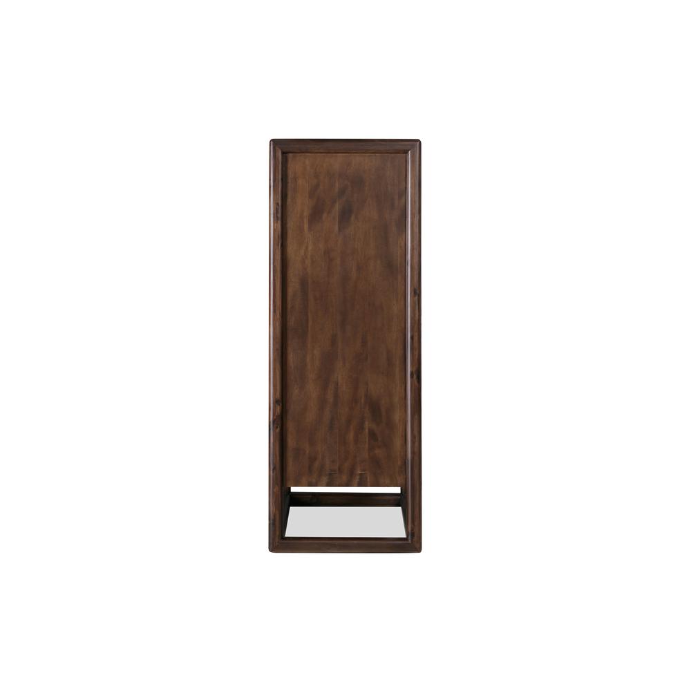 Sol Five Drawer Acacia Wood Chest in Brown Spice. Picture 4