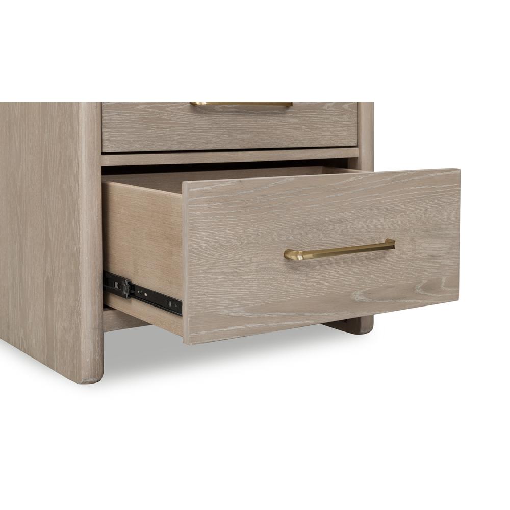 Gardenia 2 Drawer Oak Wood Nightstand in Chai. Picture 5