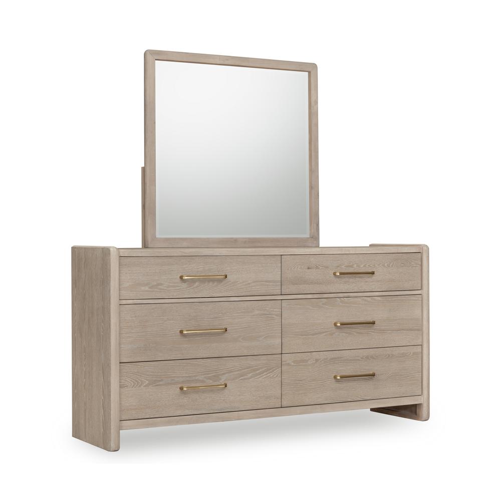 Gardenia Six Drawer Oak Wood Dresser in Chai. Picture 3