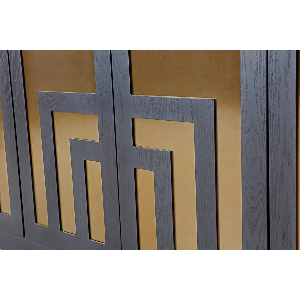 Doheny Wood and Metal  Two Door Sideboard in Black and Brass. Picture 5