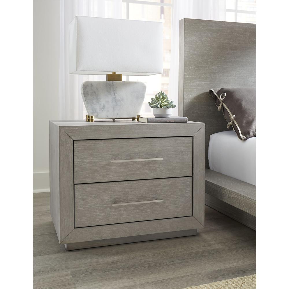Melbourne Two Drawer Nightstand with USB in Mineral. Picture 1