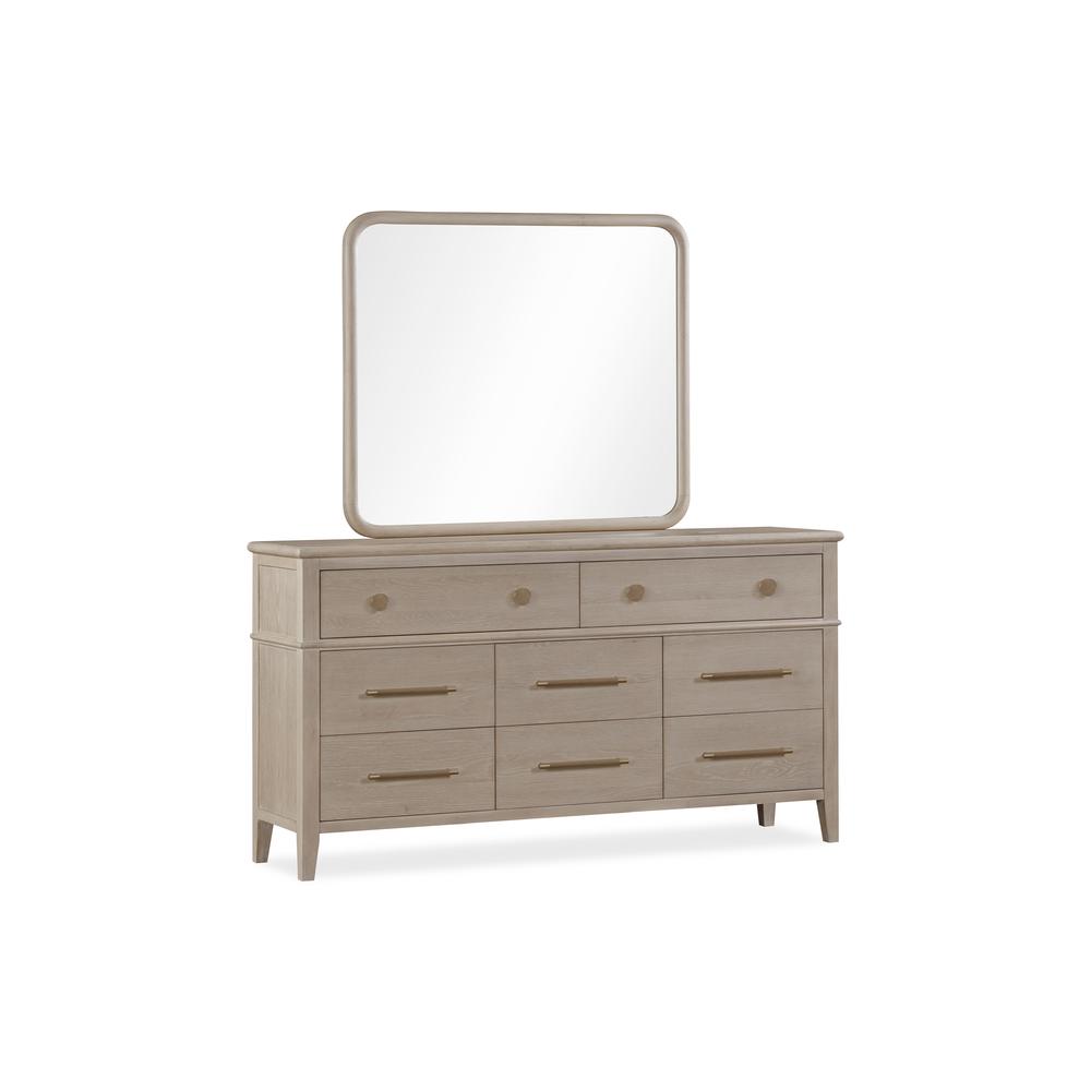 Camden Eight Drawer Oak Wood Dresser in Chai. Picture 4