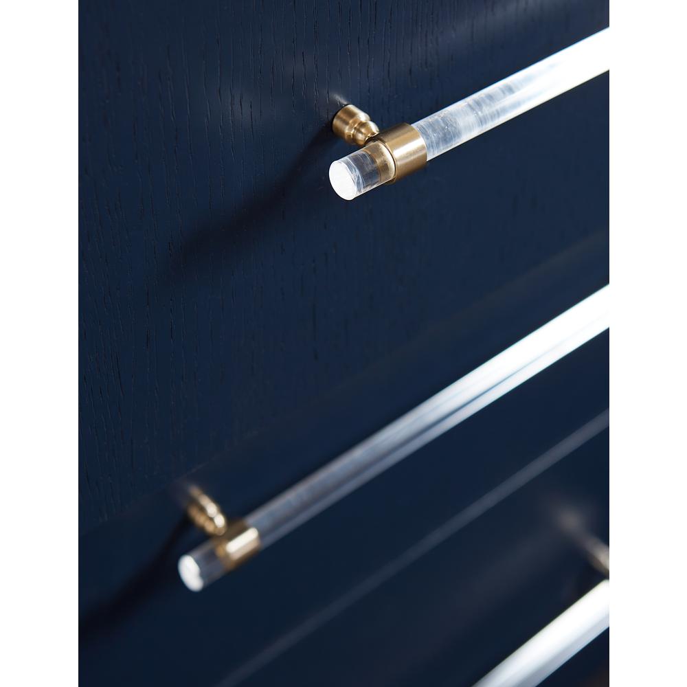 Argento Six Drawer Dresser in Navy Blue and Burnished Brass (2024). Picture 2