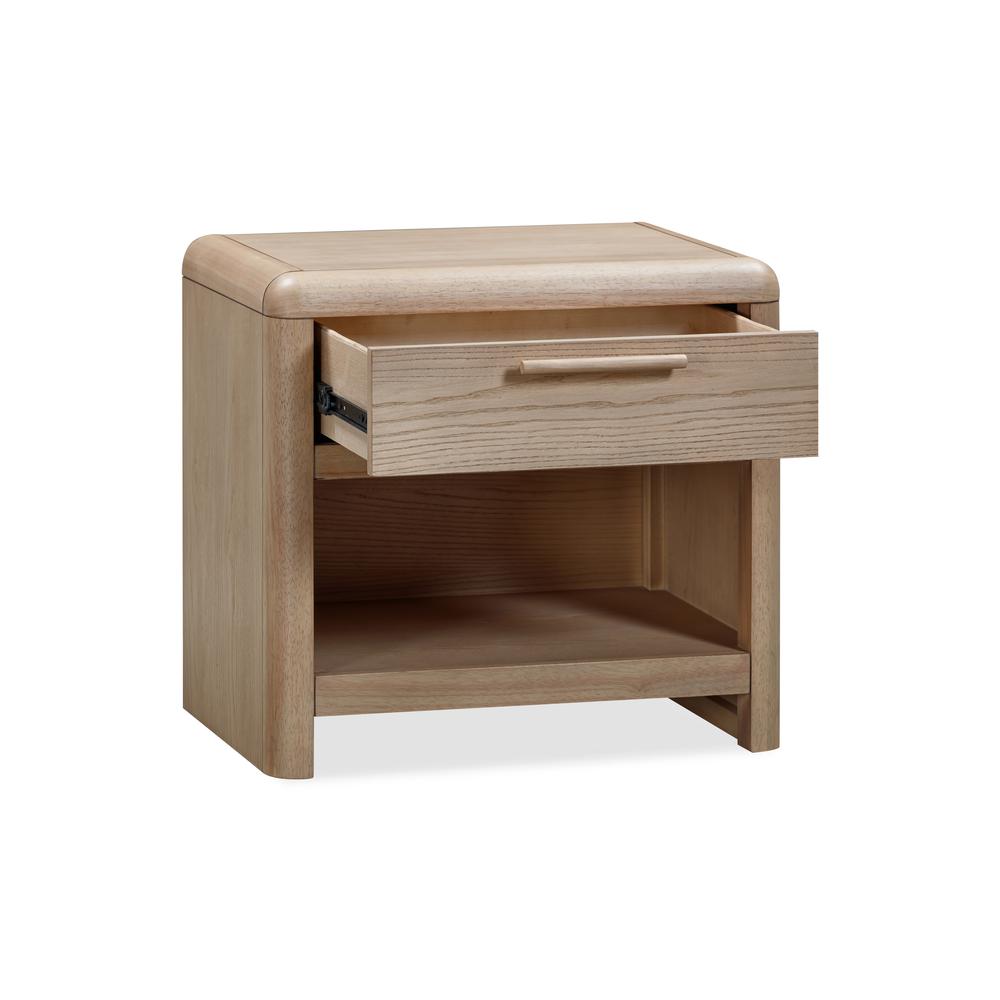 Furano One Drawer One Shelf Ash Wood Nightstand in Ginger. Picture 3